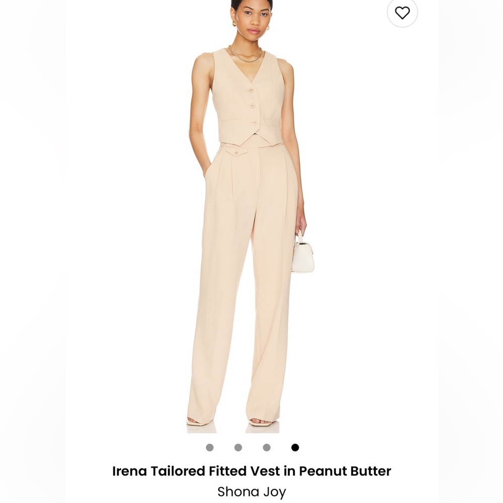 Shona Joy, high waisted tailored pant & vest in peanut butter. Size AUS 8/US 4
